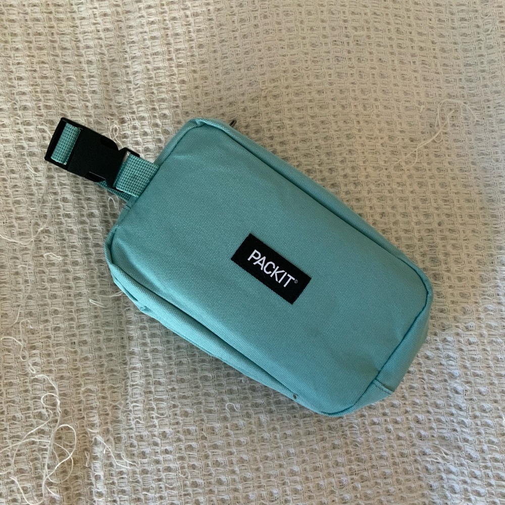 PACKIT Freezable Dual Compartment Snack Box Sage Lunch Bag Cooler